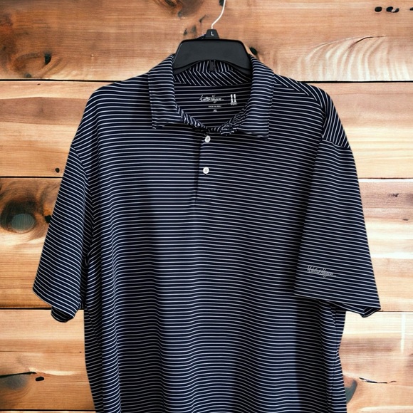 Walter Hagen Men's XL Navy/White Striped Golf Polo. #PGA #Golf #Walter Hagen - Picture 1 of 3